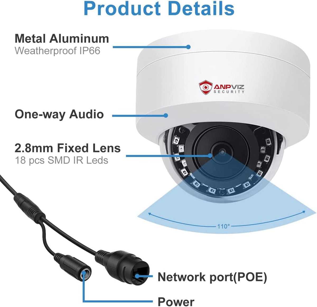 4K 8Channel IP POE Security Systems with 2TB HDD and 8pcs 5MP IP Dome Cameras P992