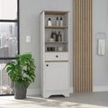 Light Oak & White Single Door Cabinet X6553