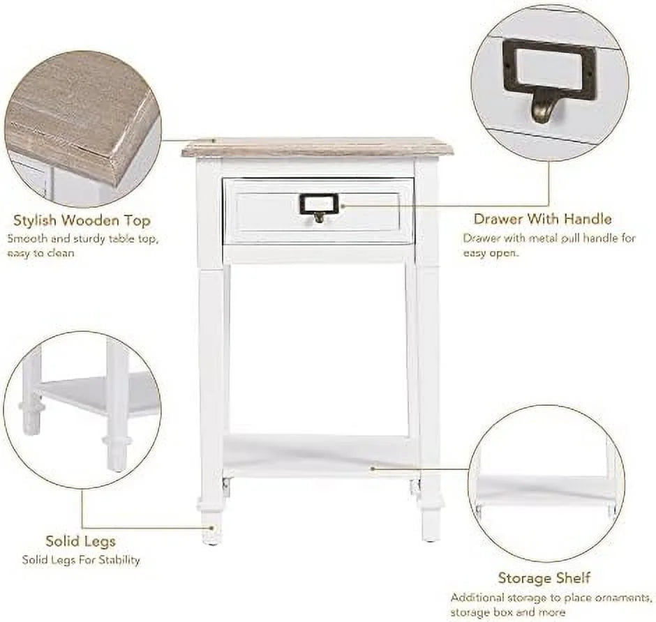 End Table with Charging Station and Drawer Y2688