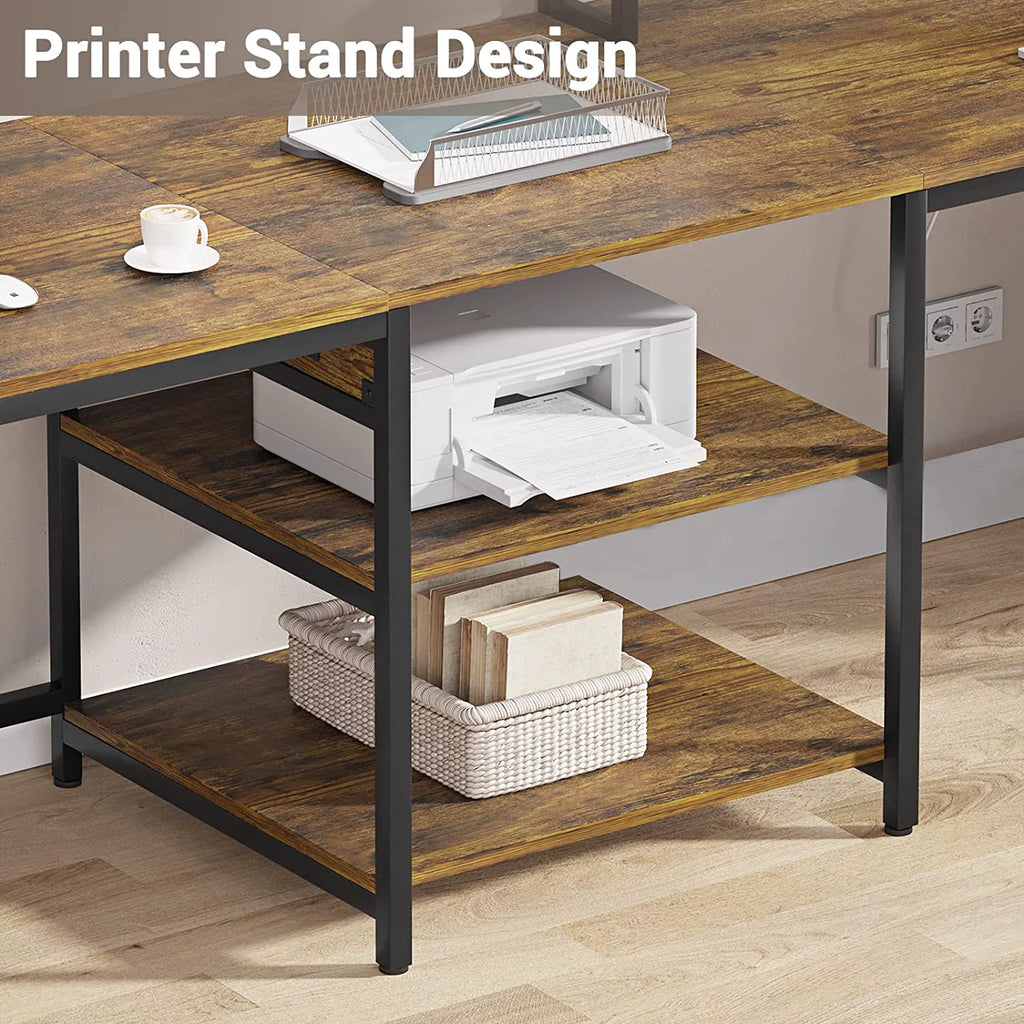 L Shaped Desk with Lift Top and Storage Shelves W328780
