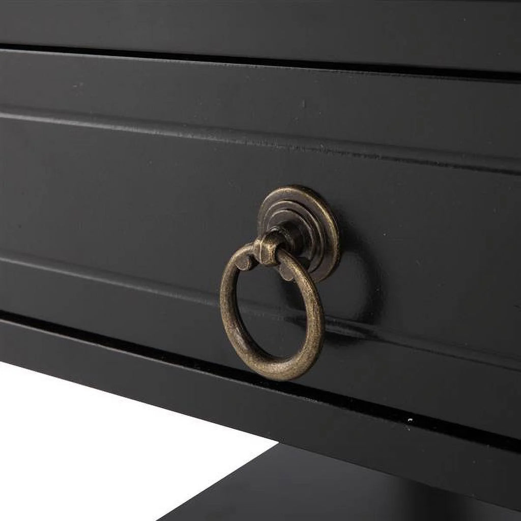 Black Solid Wood Coffee Table U7792