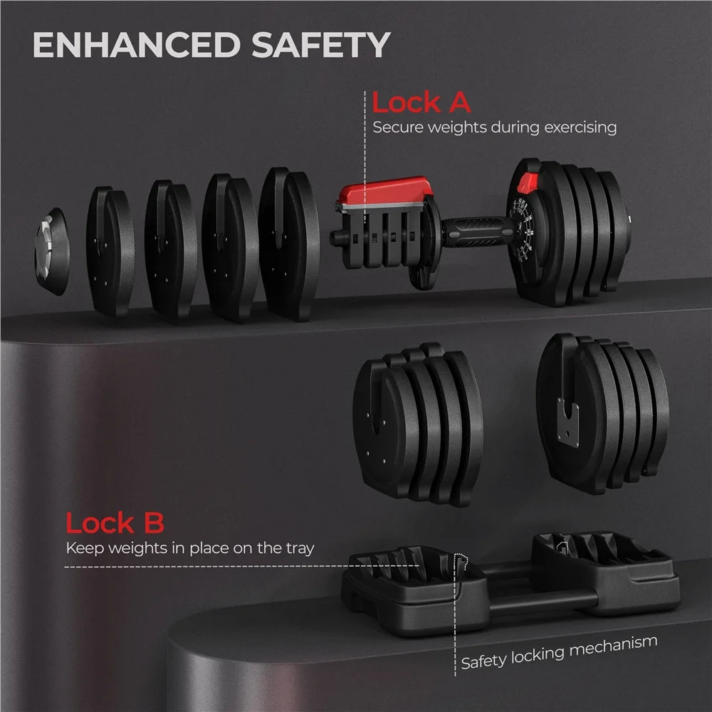 Black 3-In-1 Dumbbell Weight Set with Anti-Slip Handle Y820081