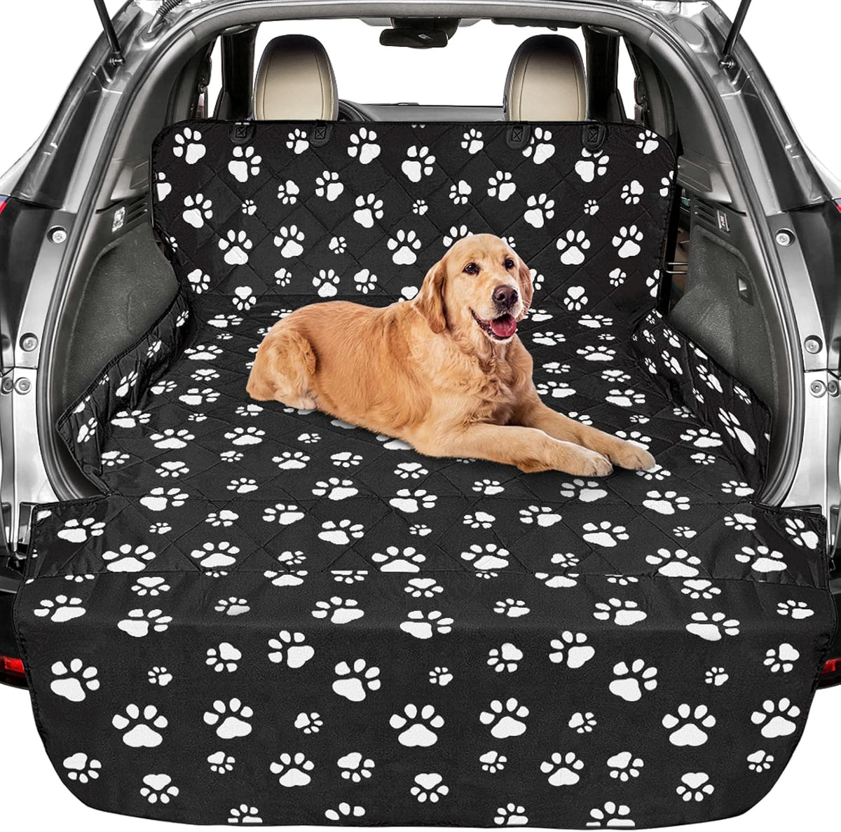 Water-Resistant SUV Cargo Liner with Non-Slip Backing, Black, Pack of 2 K765