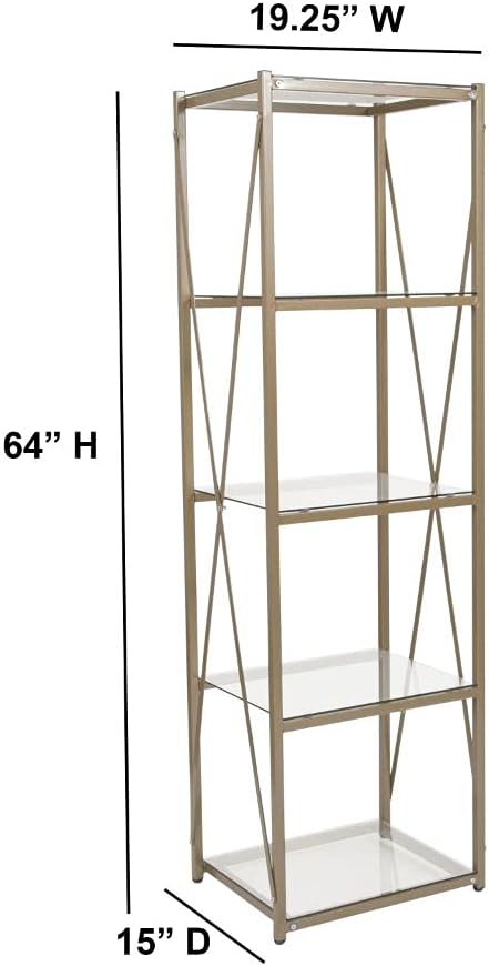4 Shelf Glass Bookcase G175969
