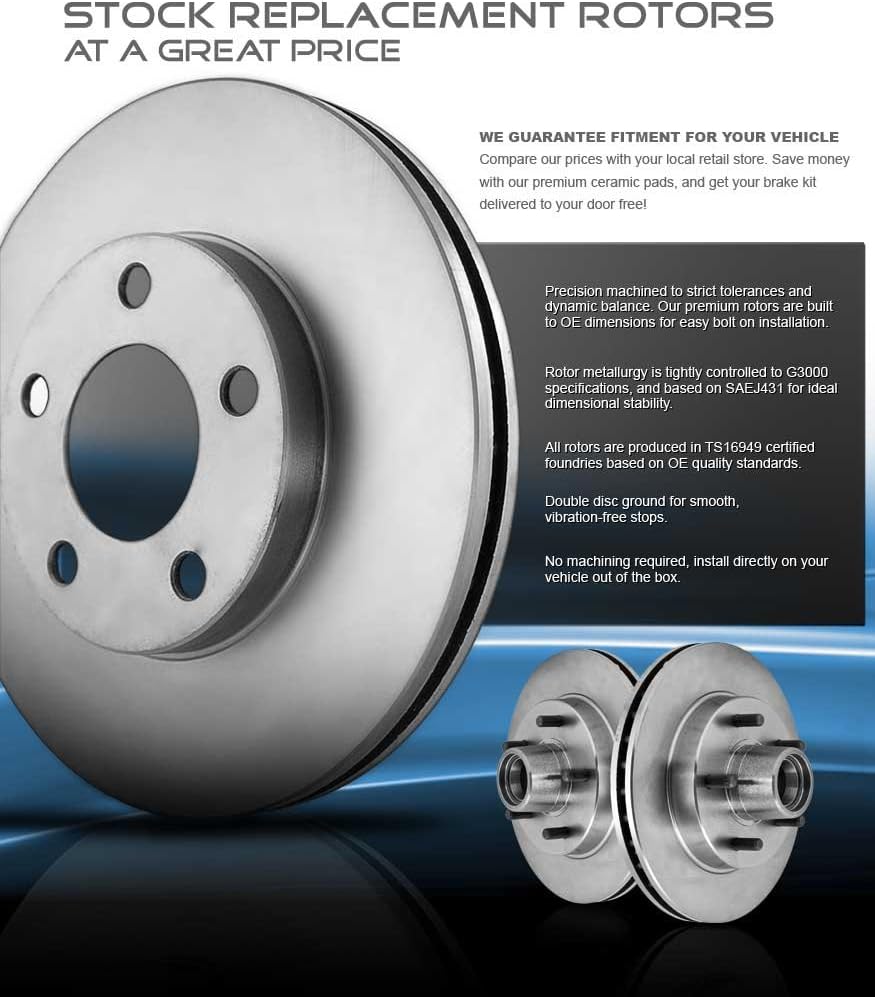 Brake Disc Rotors + Ceramic Pads + Clips X9450