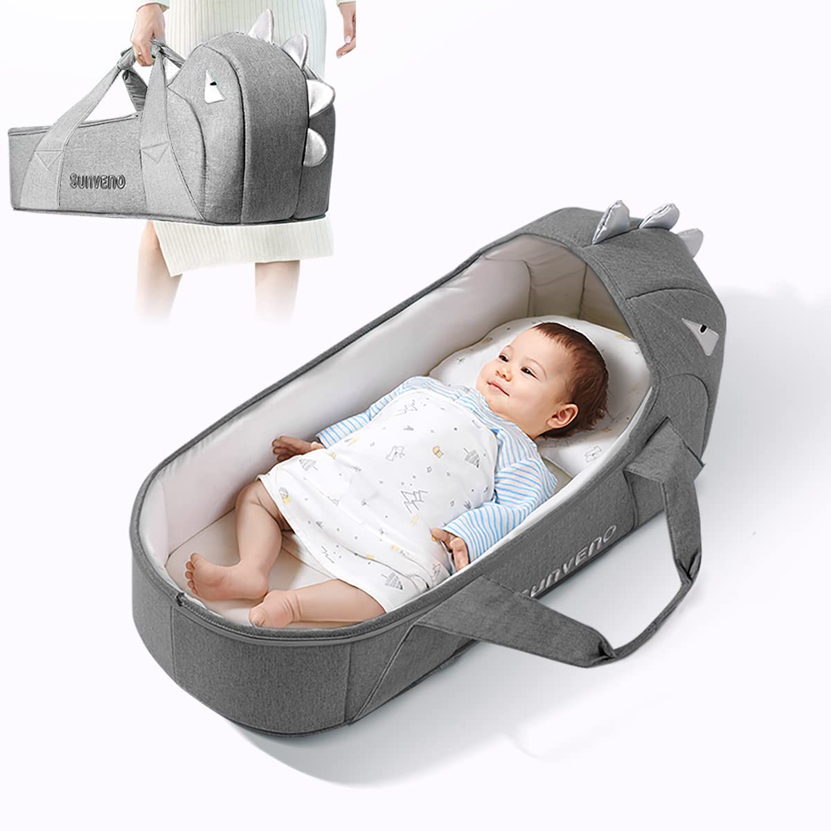 Baby Bed & Baby Lounger, Moses Basket Bassinet Bedside Sleeper Carrycot N64796