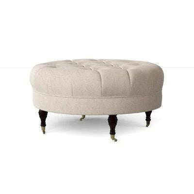 Curious Pearl Black Walnut Brass Cocktail Ottoman I464