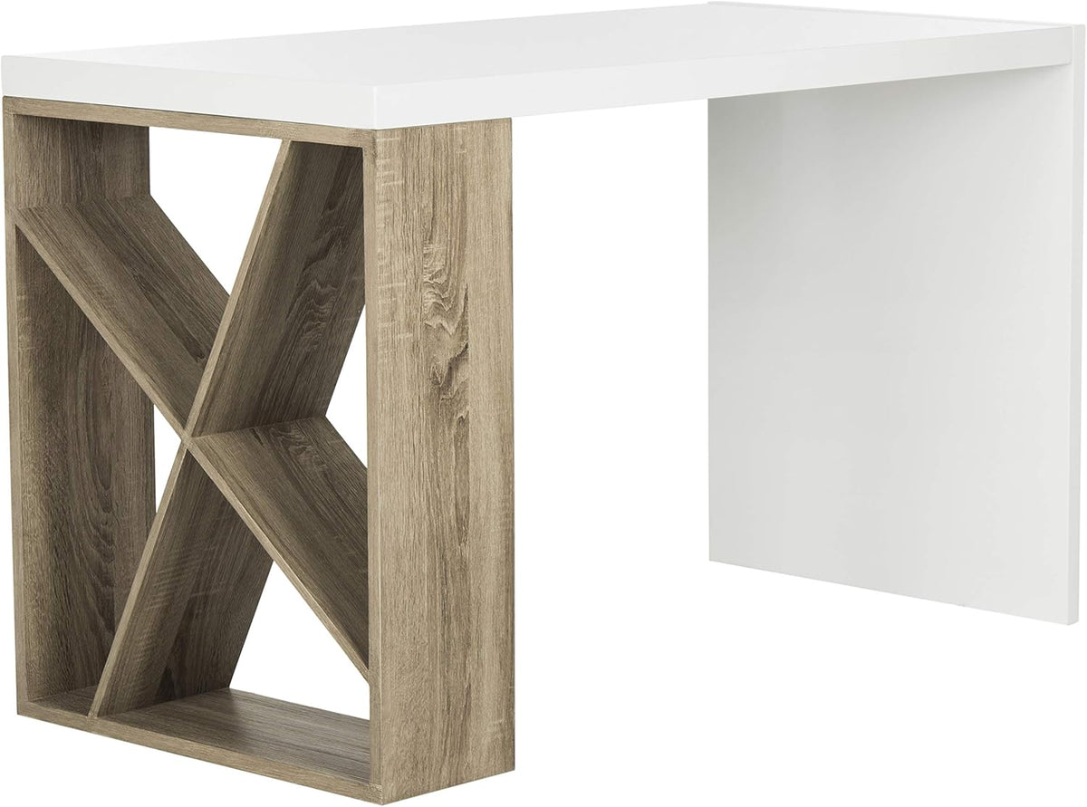 White Lacquer and Oak Desk T4312