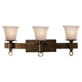 3 Light Bath Antique Copper Antique Linen Glass C1352