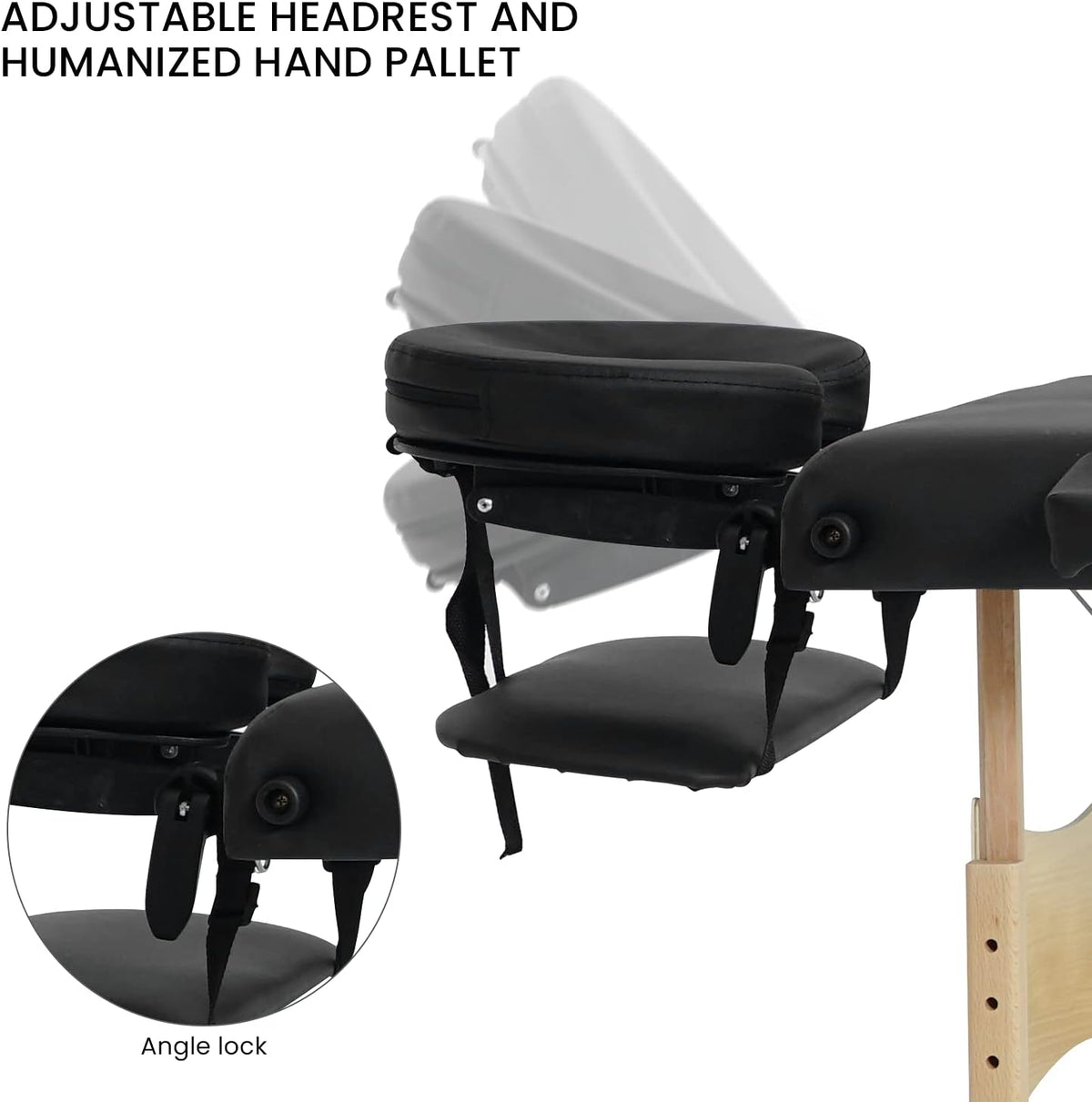 Black 3 Fold Portable Massage Bed with Carrying Case G878