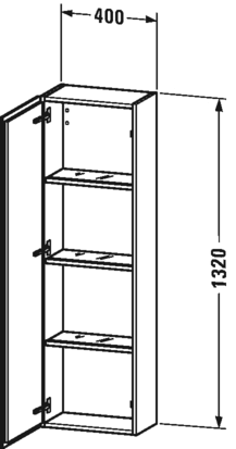 Semi-tall Cabinet with 1 Door P1714
