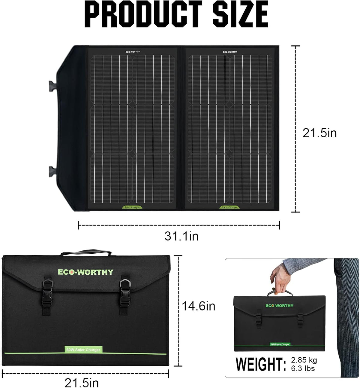 60W Solar Panel Kit with 20AH 12V Lithium Battery B570