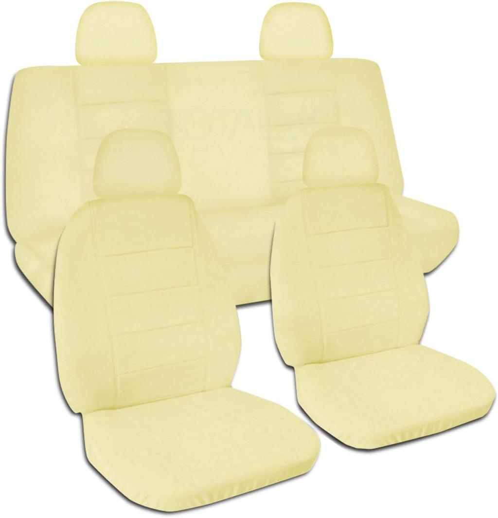Solid Color Car Seat Covers with 4 Headrest Covers Navy Blue Full Set X97728