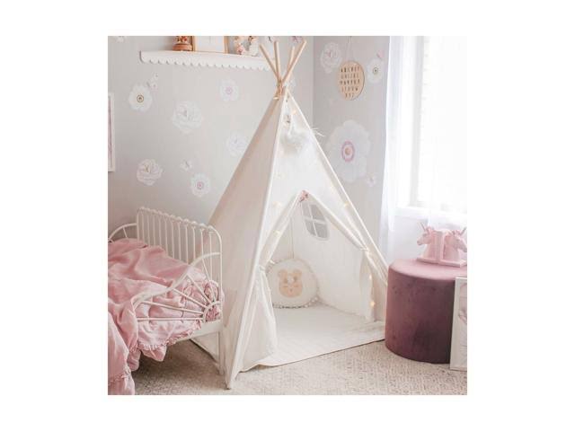 Kids Foldable Play Tent with Mat & Light String & Carry Case H32851
