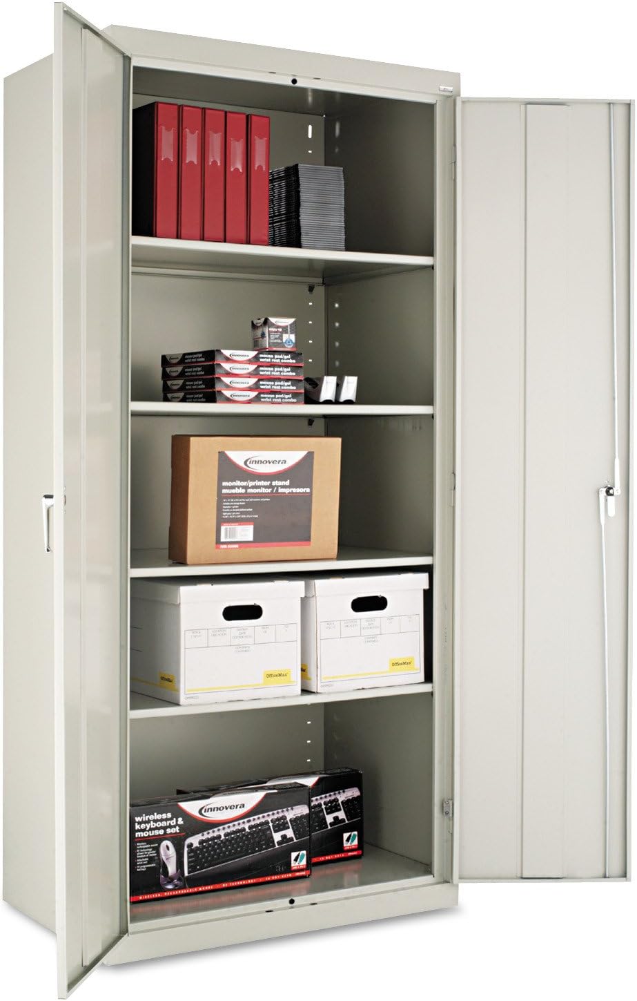 Black Storage Cabinet with Adjustable Shelves E783630