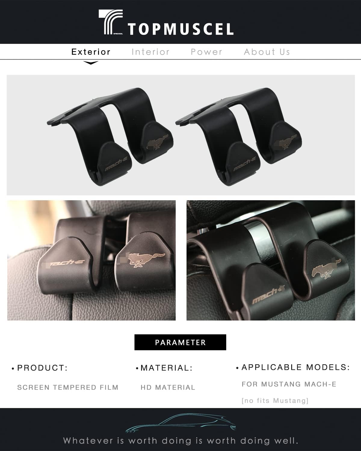 Car Back Seat Headrest Hooks 2 Pack A158