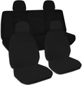 Solid Color Car Seat Covers with 4 Headrest Covers Navy Blue Full Set X97728