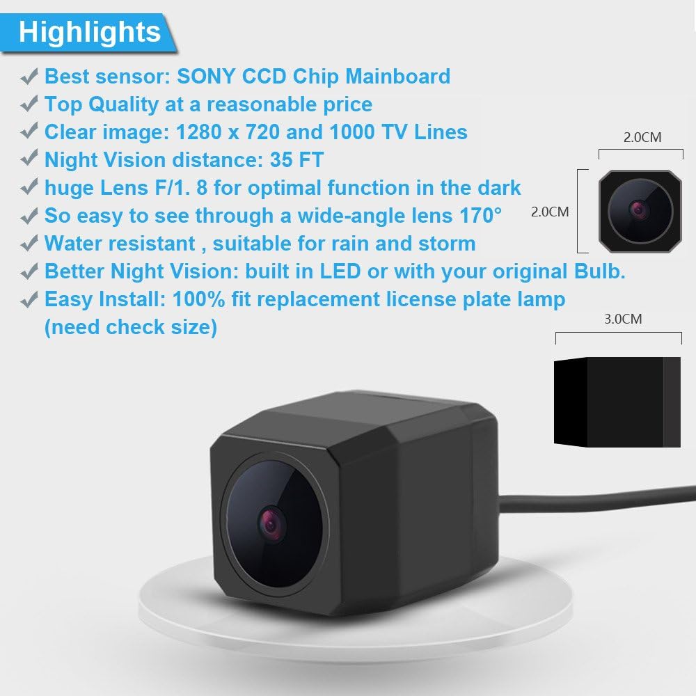 Car Rear View Backup Parking Camera HD Waterproof W2672