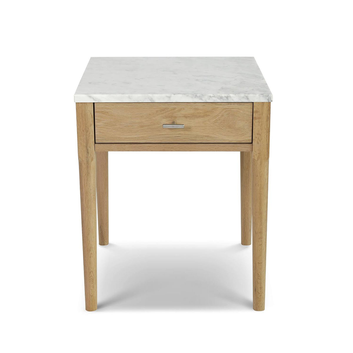 18x22 White Marble Side Table with Walnut Leg E739755