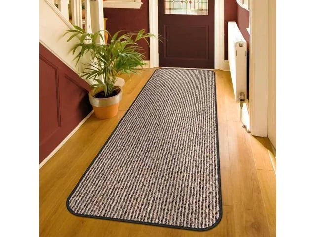 Skid-Resistant Carpet Runner Black Ripple 18 ft. x 36 in. R6843