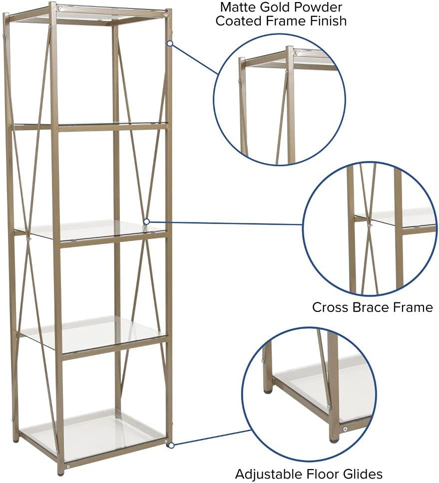 4 Shelf Glass Bookcase G175969