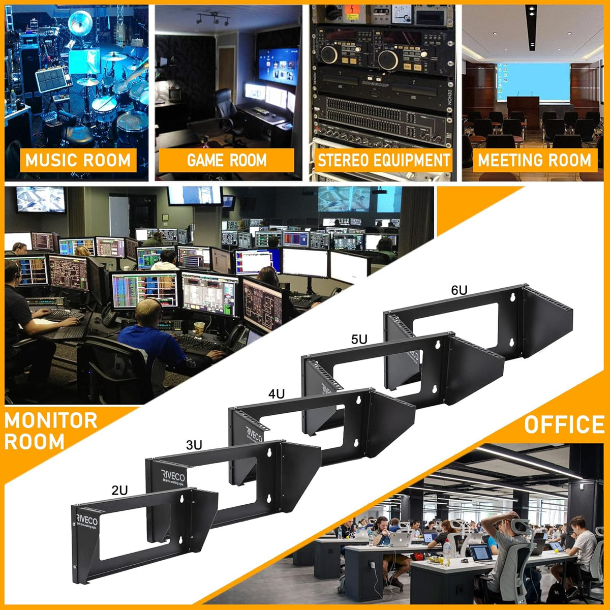 12U Open Frame Server Rack with Casters O967000