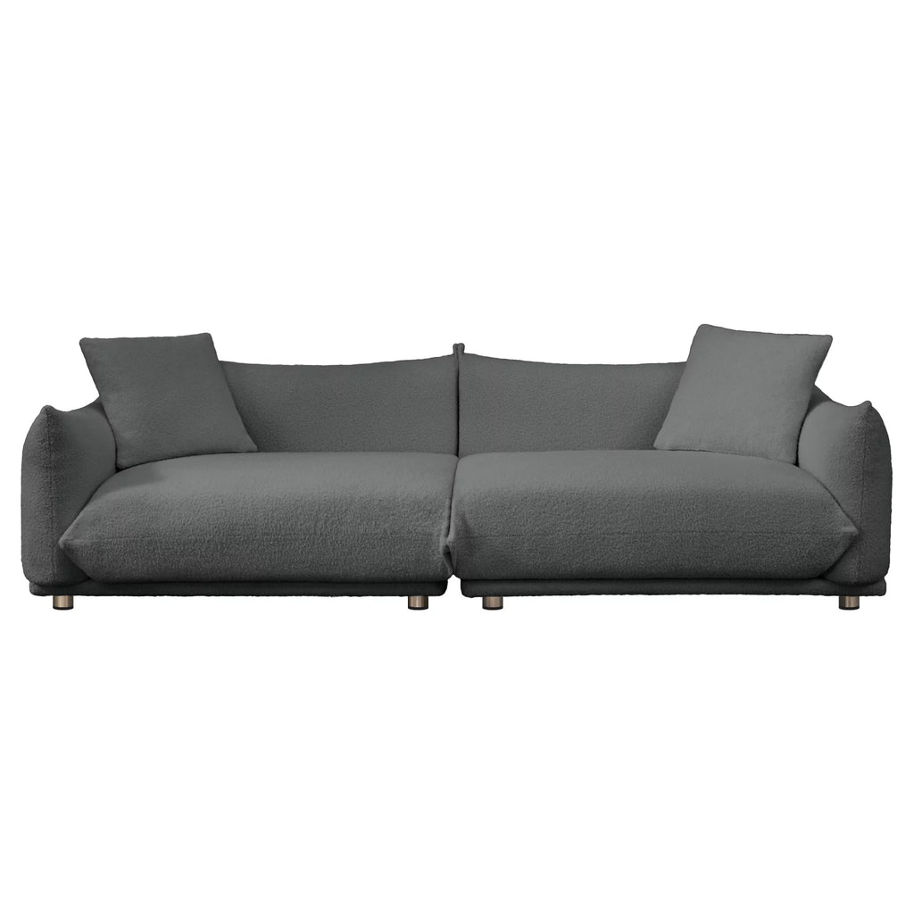 Dark Gray Lambswool Flared Arm Sofa D692529
