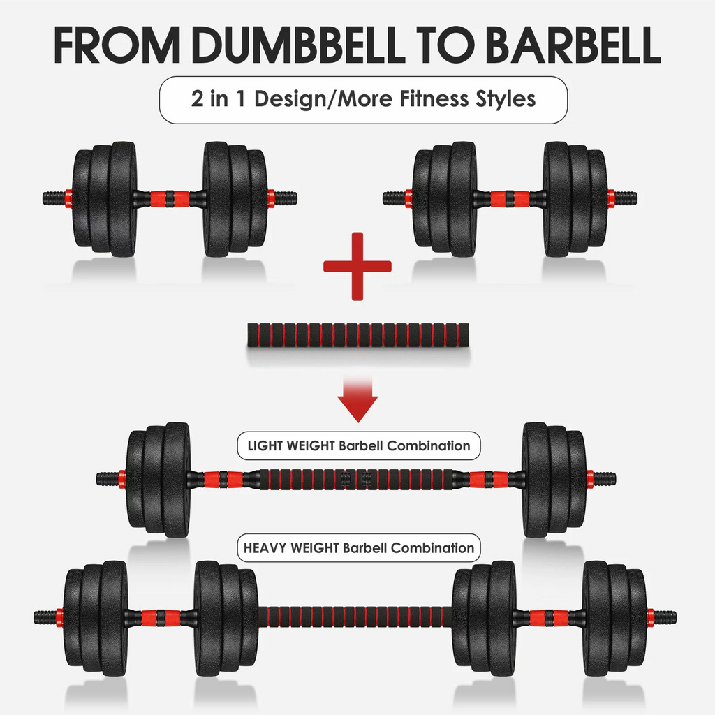 66LB 2 in 1 Adjustable Dumbbell Set with Connecting Rod M894