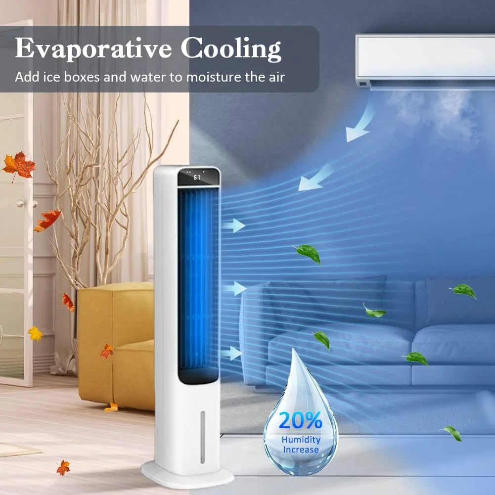 White 3-in-1 Evaporative Air Cooler Portable Tower Cooling Fan W481