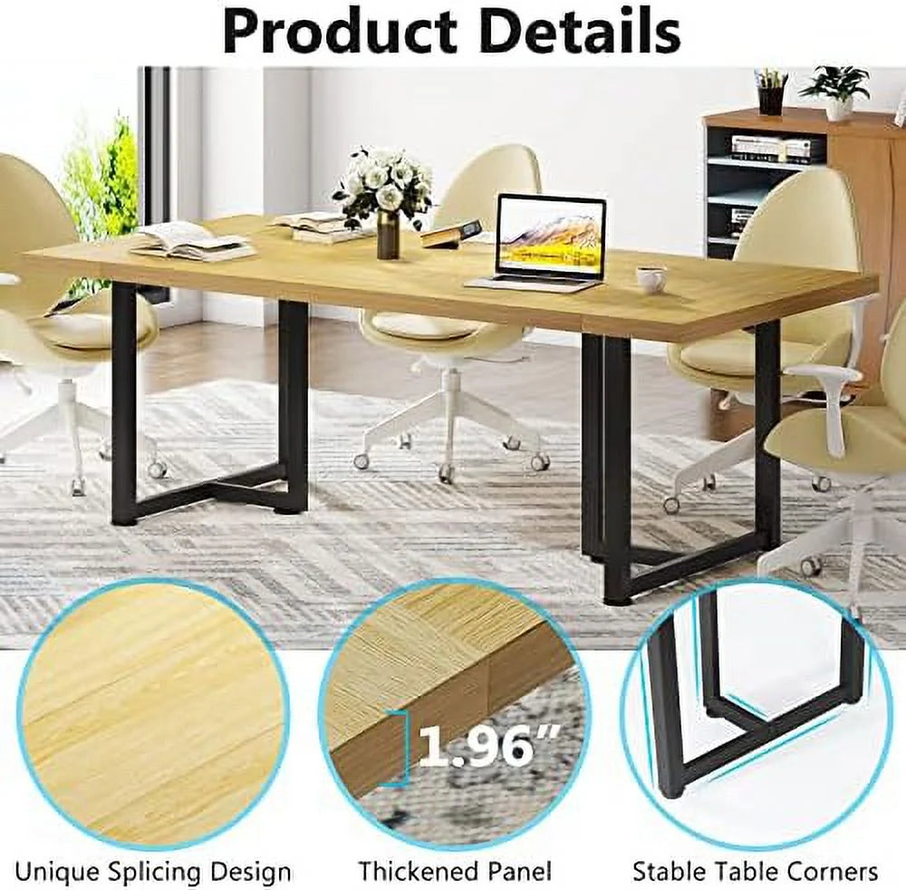 70.8'' Executive Desk Computer Desk Wooden Workstation (Oak) E7536