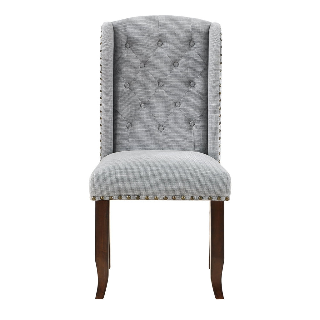 Brown and Grey Traditional Accent Dining Chair Set of Two T910488