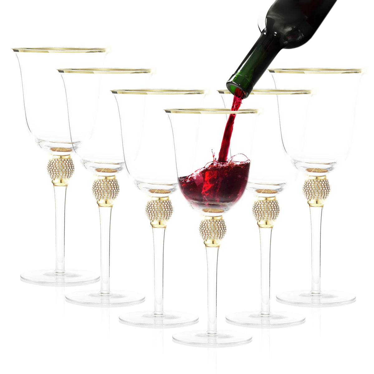 Set of 6 Gold tone Wine Glasses B633098