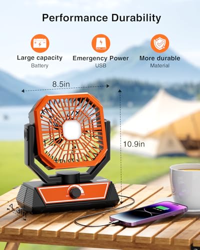 Portable Camping Fan with 20000mAh Rechargeable Battery W794826