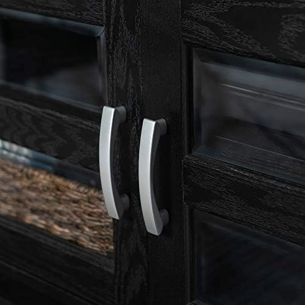 2 Door Corner Wood TV Stand up to 48" 44 Inch Black Z4696