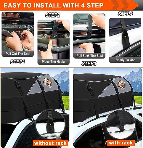 20 Cubic Feet Waterproof Soft Shell Roof Cargo Carrier W267