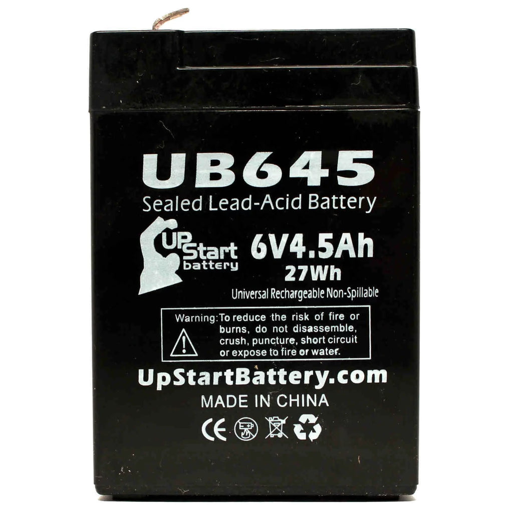 2x Pack 6V 4.5Ah Sealed Lead Acid Battery with F1 to F2 Terminal Adapters J66267
