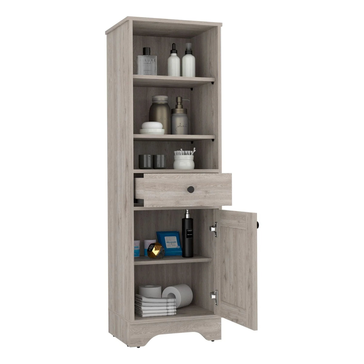 Light Oak & White Single Door Cabinet X6553