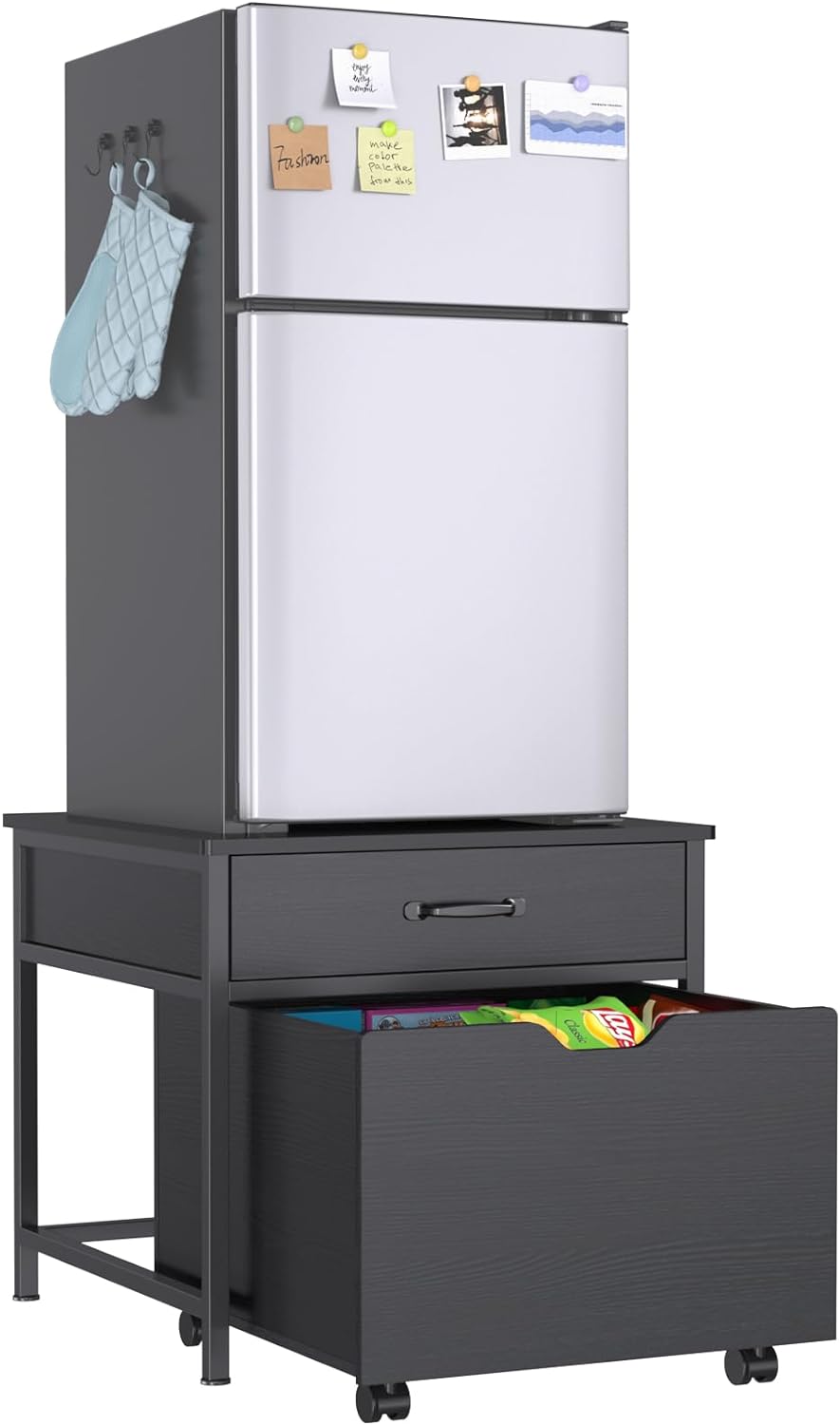 Mini Fridge Stand with Storage Rolling Cabinet 220LBS Capacity A229503