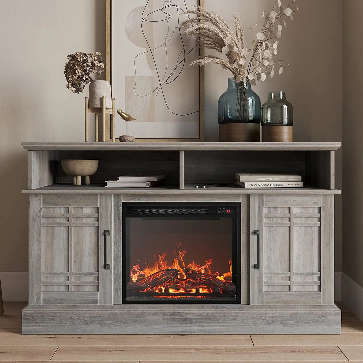 47" TV Stand with 18" Electric Fireplace G897