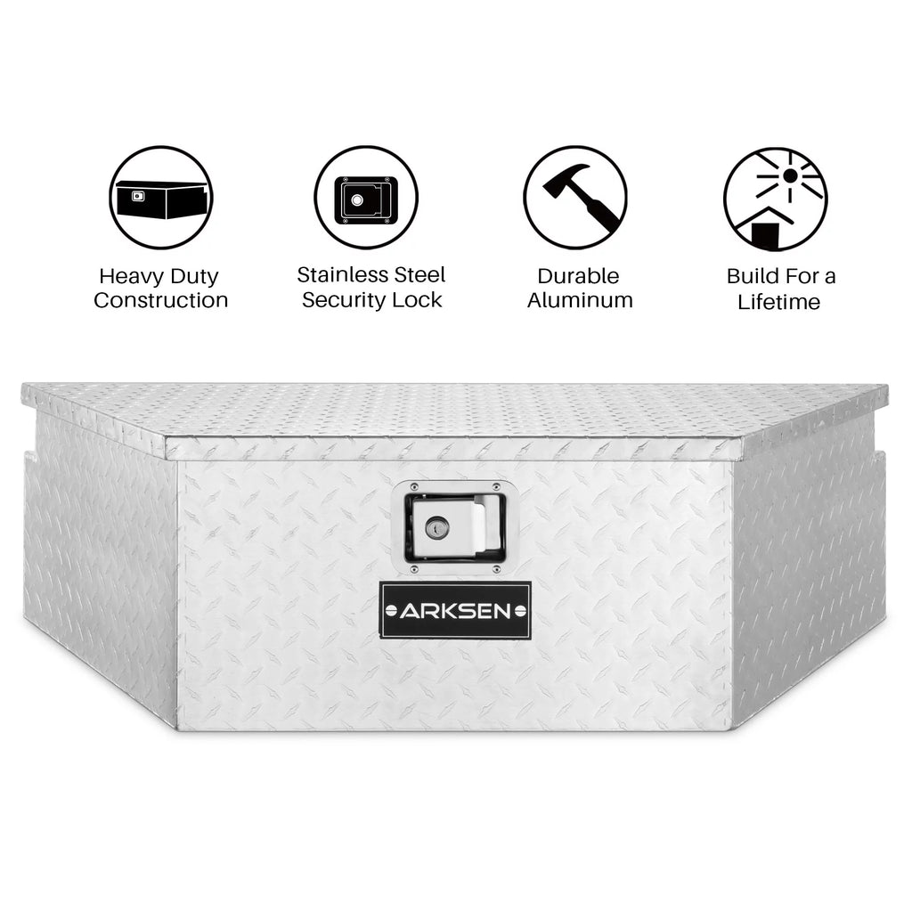 39 Diamond Plate Aluminum Trailer Tongue Box with Lock Key M701301