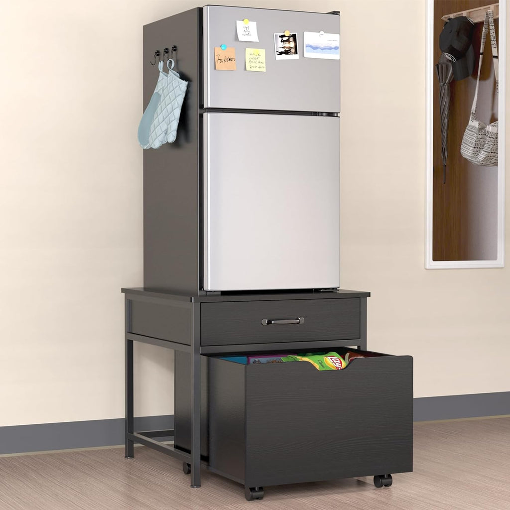Mini Fridge Stand with Storage Rolling Cabinet 220LBS Capacity A229503