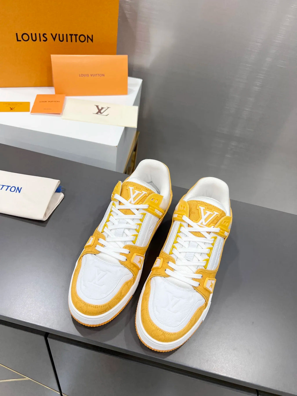 Yellow Leather Low Trainers K26285
