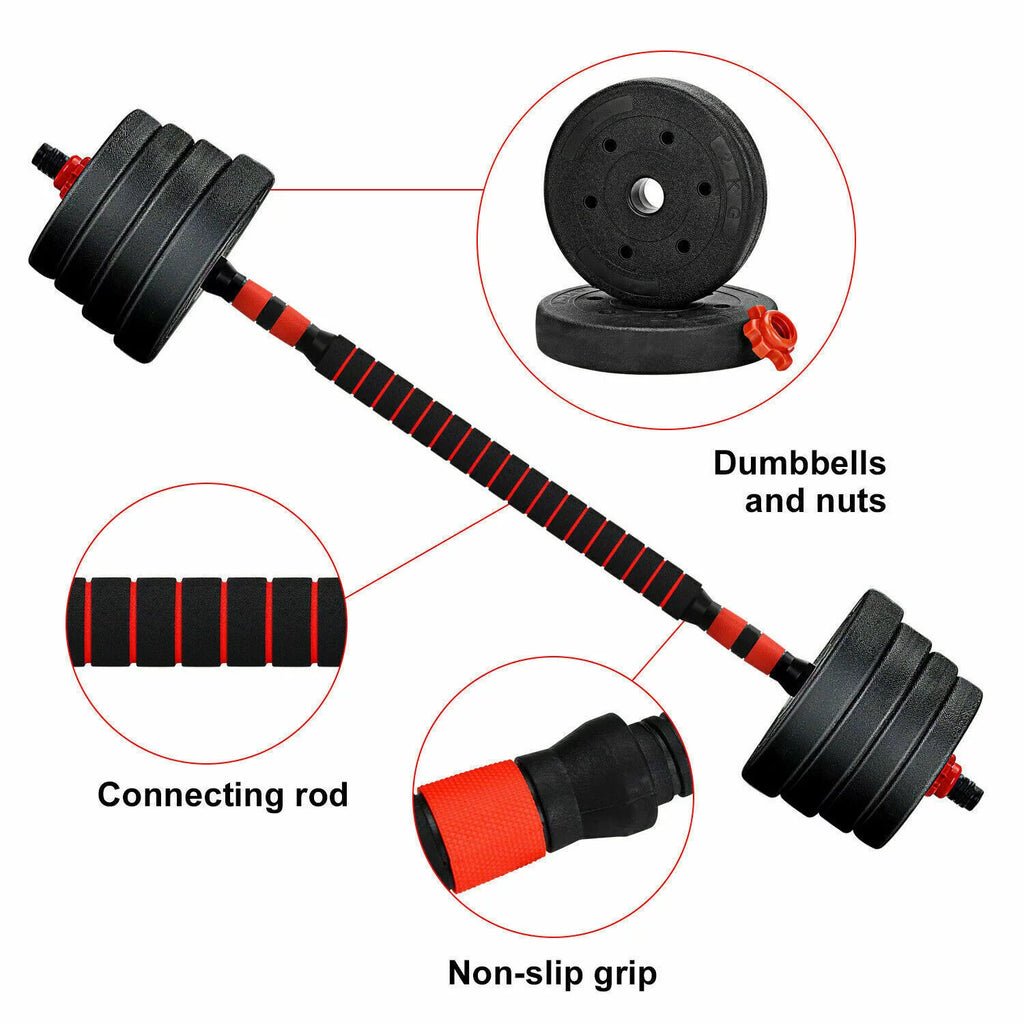 66LB 2 in 1 Adjustable Dumbbell Set with Connecting Rod M894