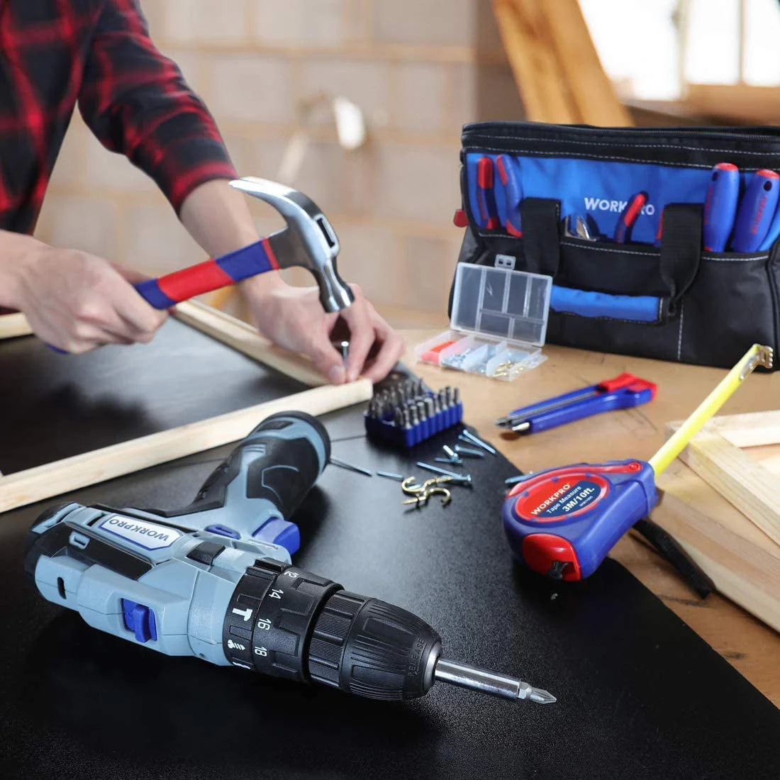 12V Cordless Drill 177 Pieces Combo Kit with Storage Bag and Lithium-Ion Battery & Charger K520