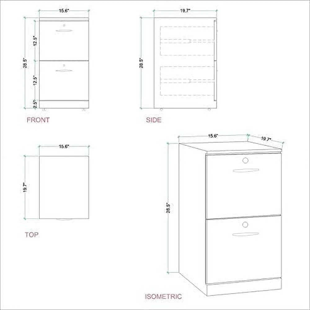 2 Drawer Transitional File Cabinet H2947