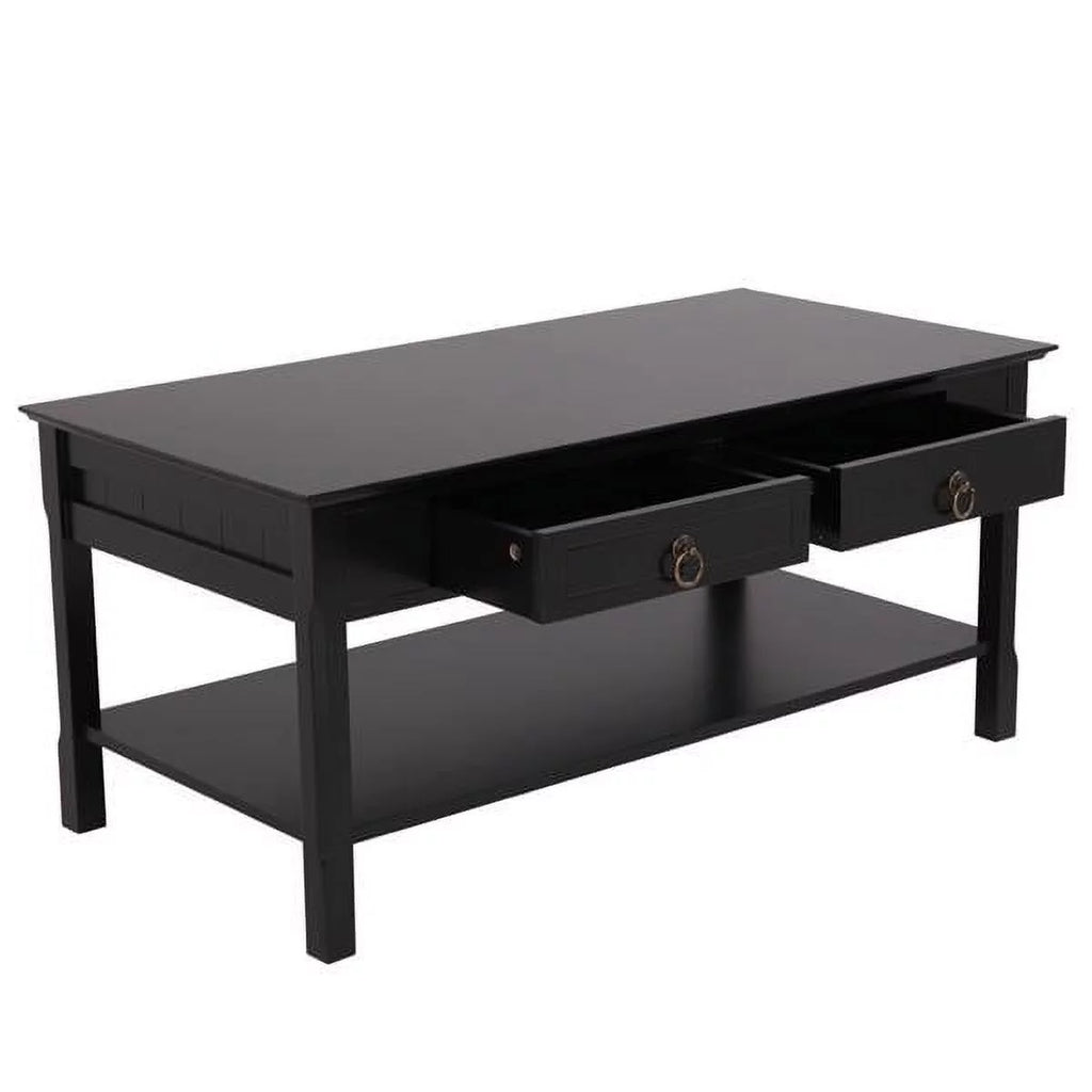 Black Solid Wood Coffee Table U7792