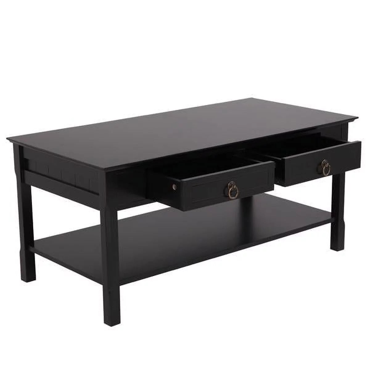 Black Solid Wood Coffee Table U7792