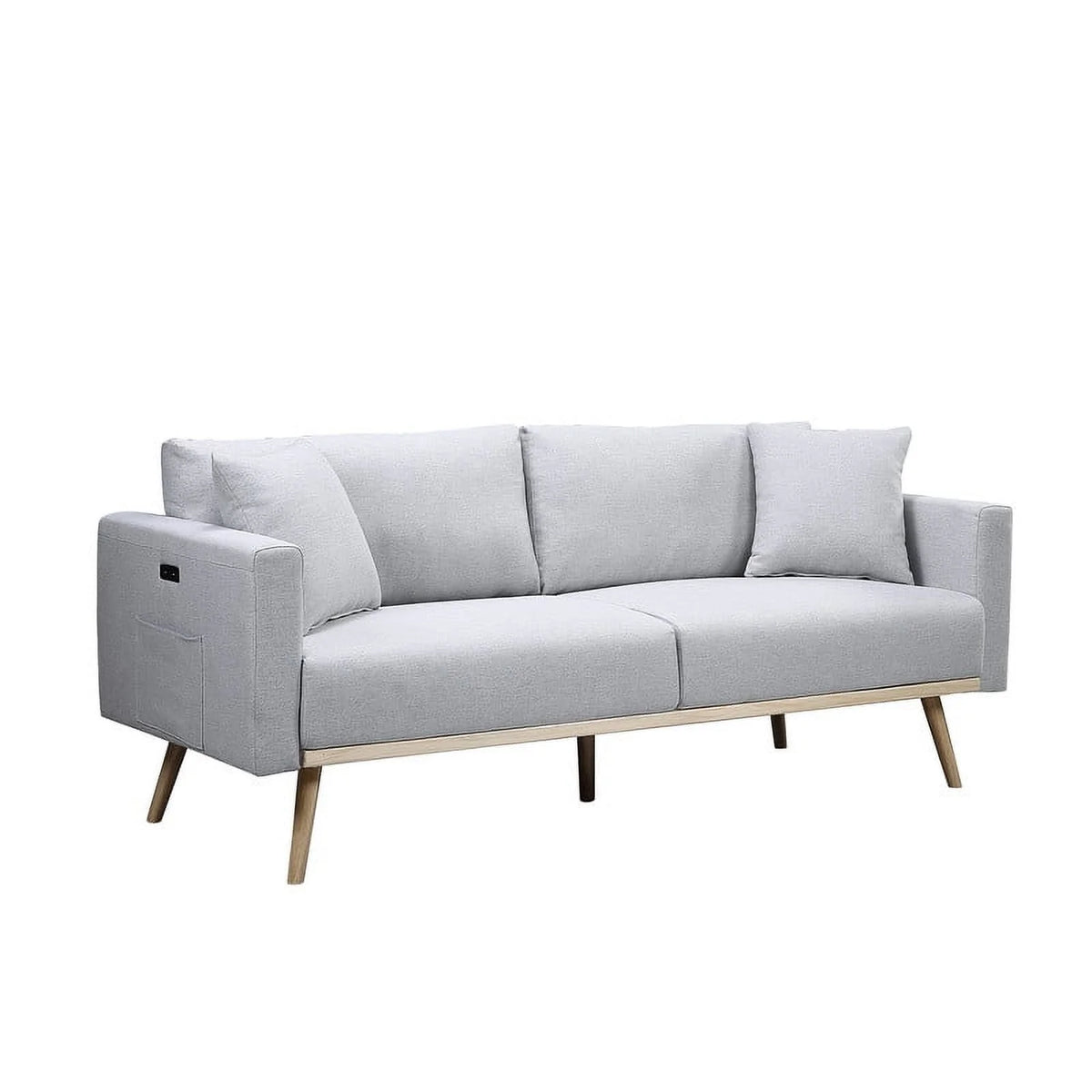 Light Gray Linen Fabric Sofa Loveseat Chair Set X9121