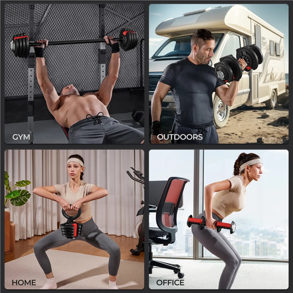 Black 3-In-1 Dumbbell Weight Set with Anti-Slip Handle Y820081