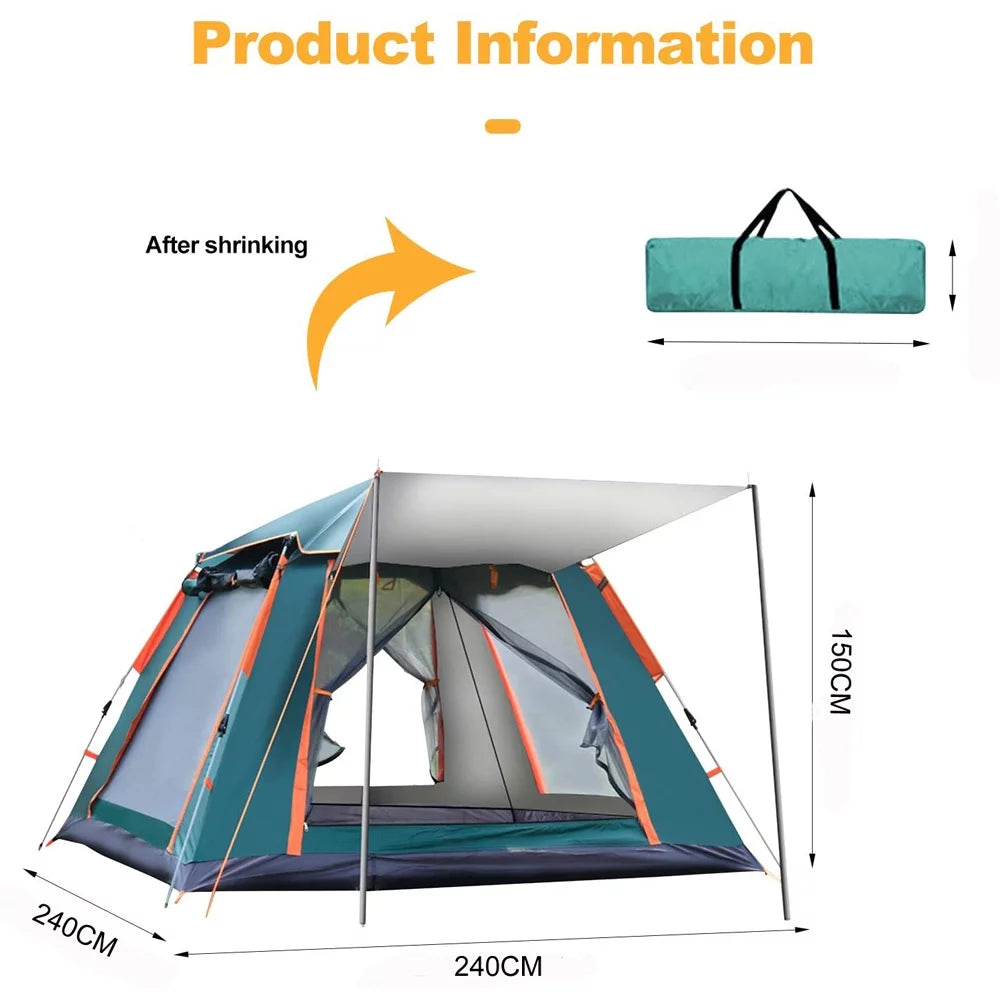 Waterproof Windproof Dome Camping Tent 5 People Q3798